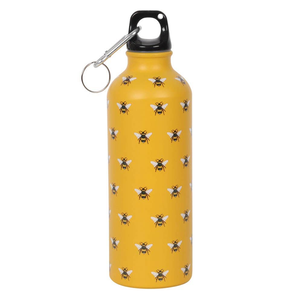 Yellow stainless steel bee reusable bottle.