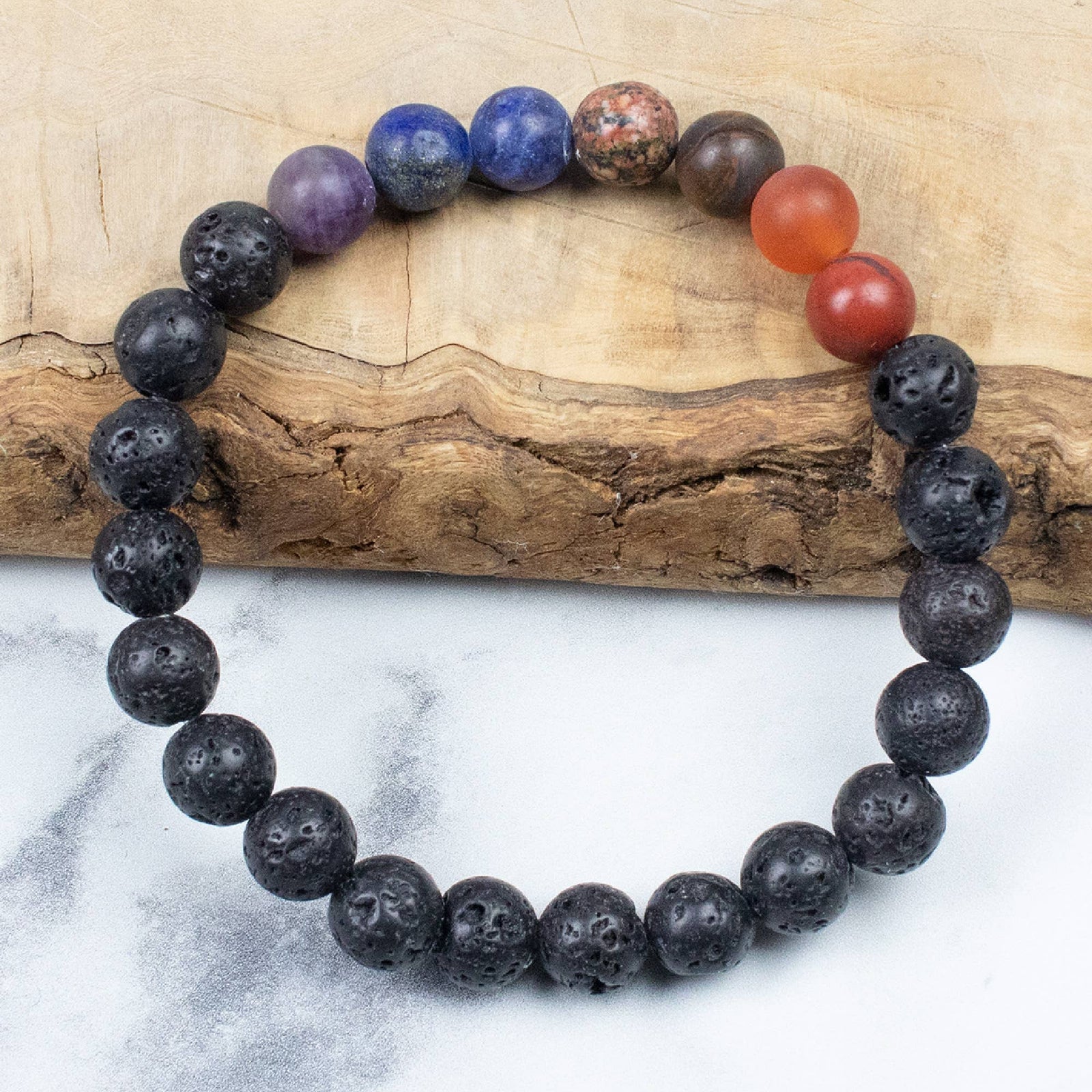 Strength Bracelet Bead, Stone & Crystal comes with a wooden gift box.