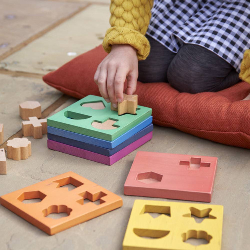 Rainbow Wooden Shape Stacker - The Eco Boutique