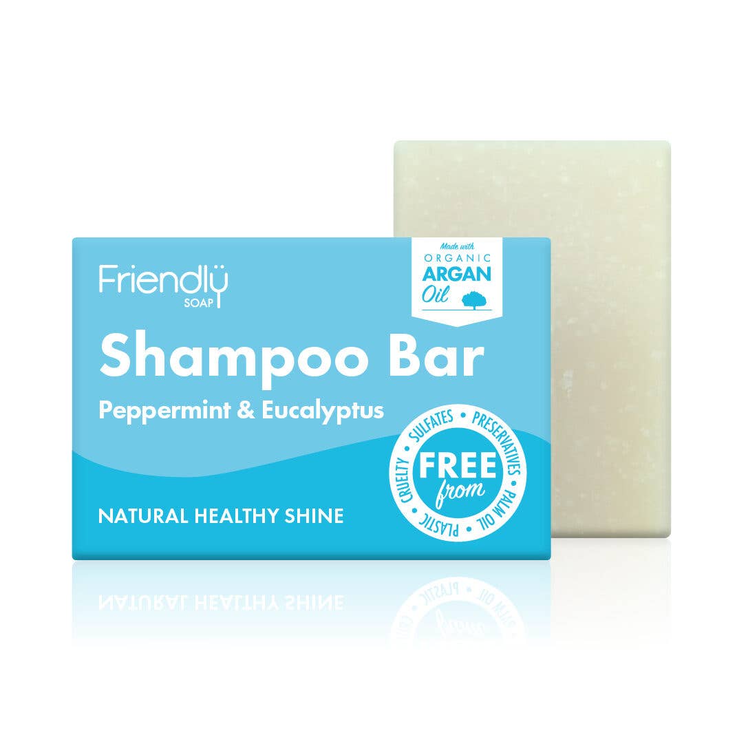 Vegan Peppermint & Eucalyptus Shampoo Bar free from SLS and Palm oil.