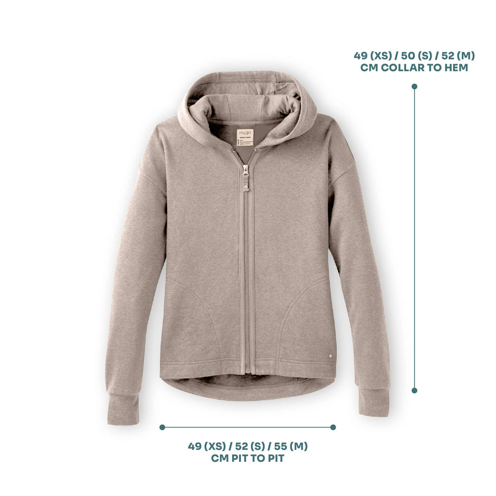 Womens Myga Grey Hemp Zip Hoody