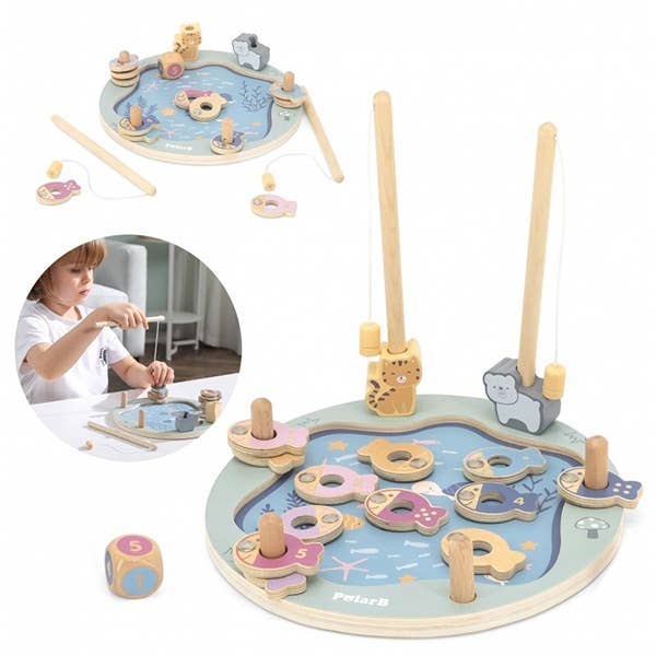 Wooden Magnetic Pond Fishing Game