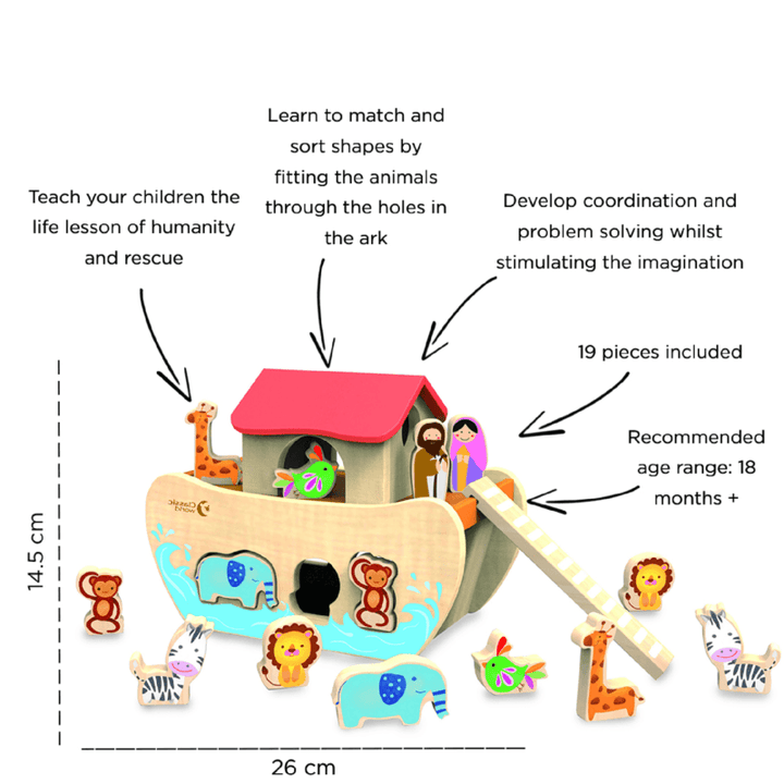 Wooden Shape Sorter Noahs Ark Toy