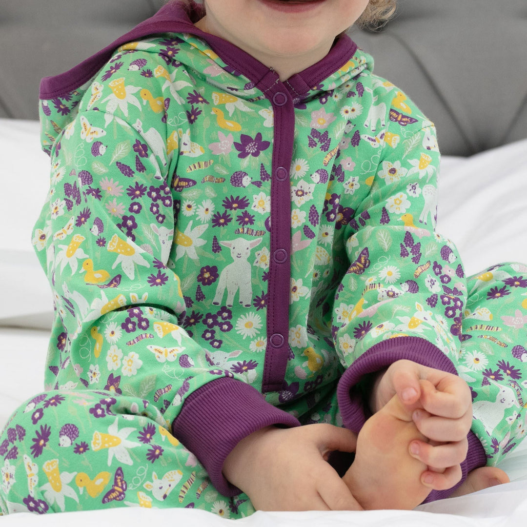 Baby & Toddler Hooded sleepsuit - Spring Meadow Piccalilly