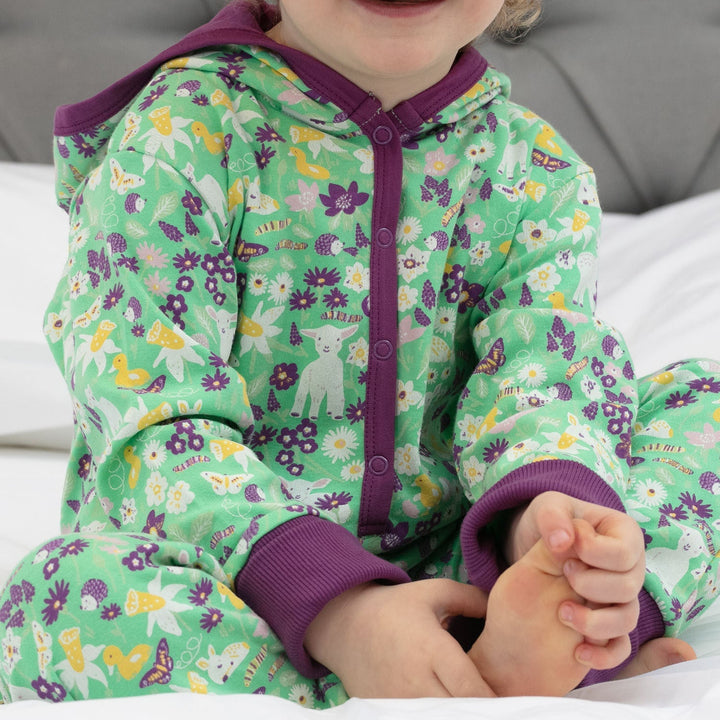Baby & Toddler Hooded sleepsuit - Spring Meadow Piccalilly