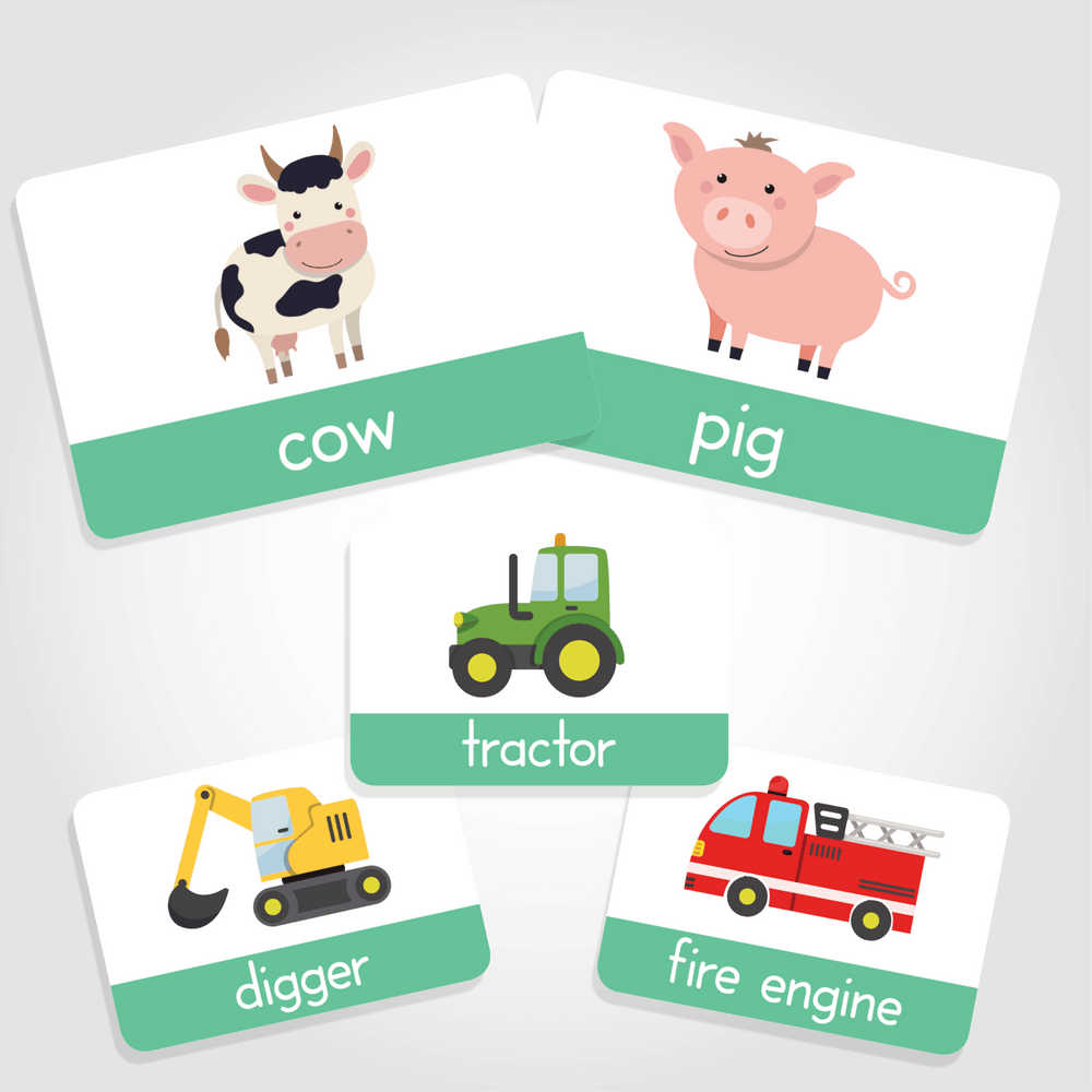 Baby & Toddler Transport / Farm Animal Flashcards My Little Learner