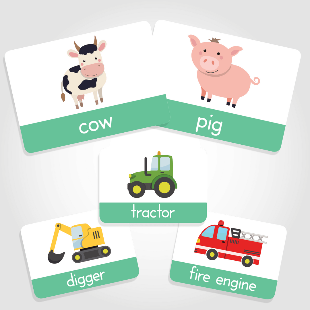 Baby & Toddler Transport / Farm Animal Flashcards My Little Learner