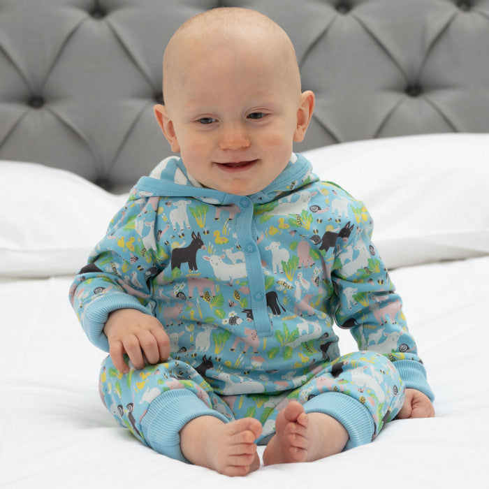 babygrow Hooded sleepsuit - Country Friends Piccalilly