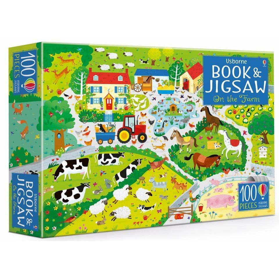 Book and jigsaw USBORNE BOOK AND JIGSAW: ON THE FARM Usborne