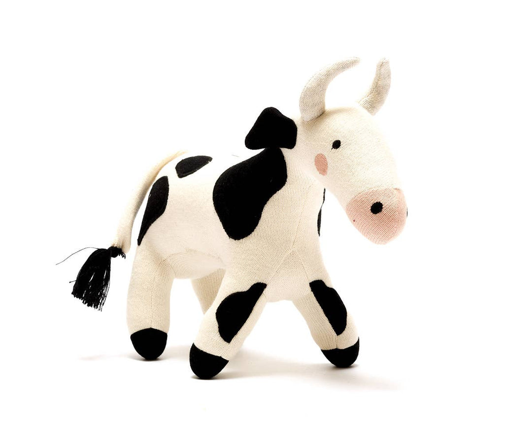 Knitted Organic Cotton Cow Plush Toy