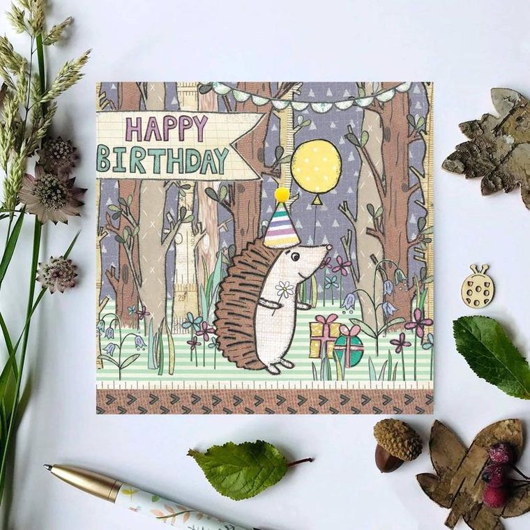 Cards Hedgehog birthday card Flossy Teacake