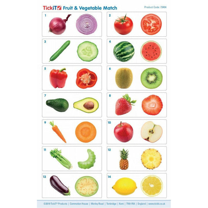 Educational Toys Fruit & Vegetable Match - Pk28 Tick It