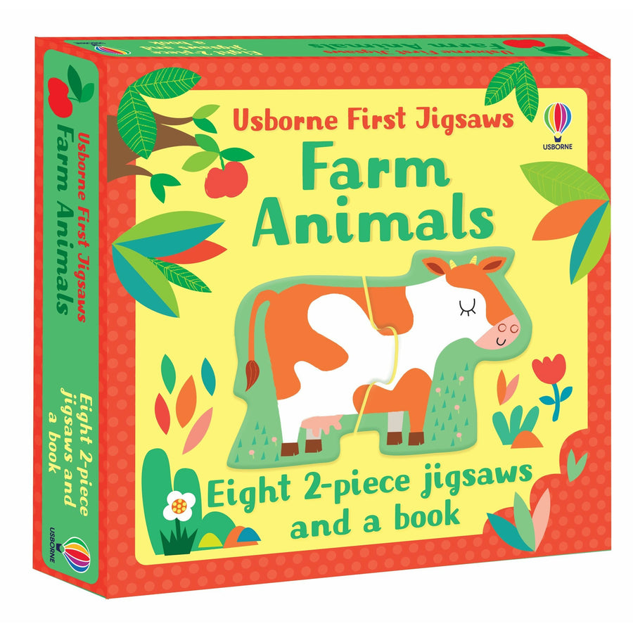 Take a visit to the farm, with this charming set of eight jigsaws and a book. Each sturdy jigsaw comes in two easy-to-match pieces, with delightful illustrations by Stella Baggott. This is the perfect way to introduce young minds to simple problem solving, reading time and all kinds of farm animals.