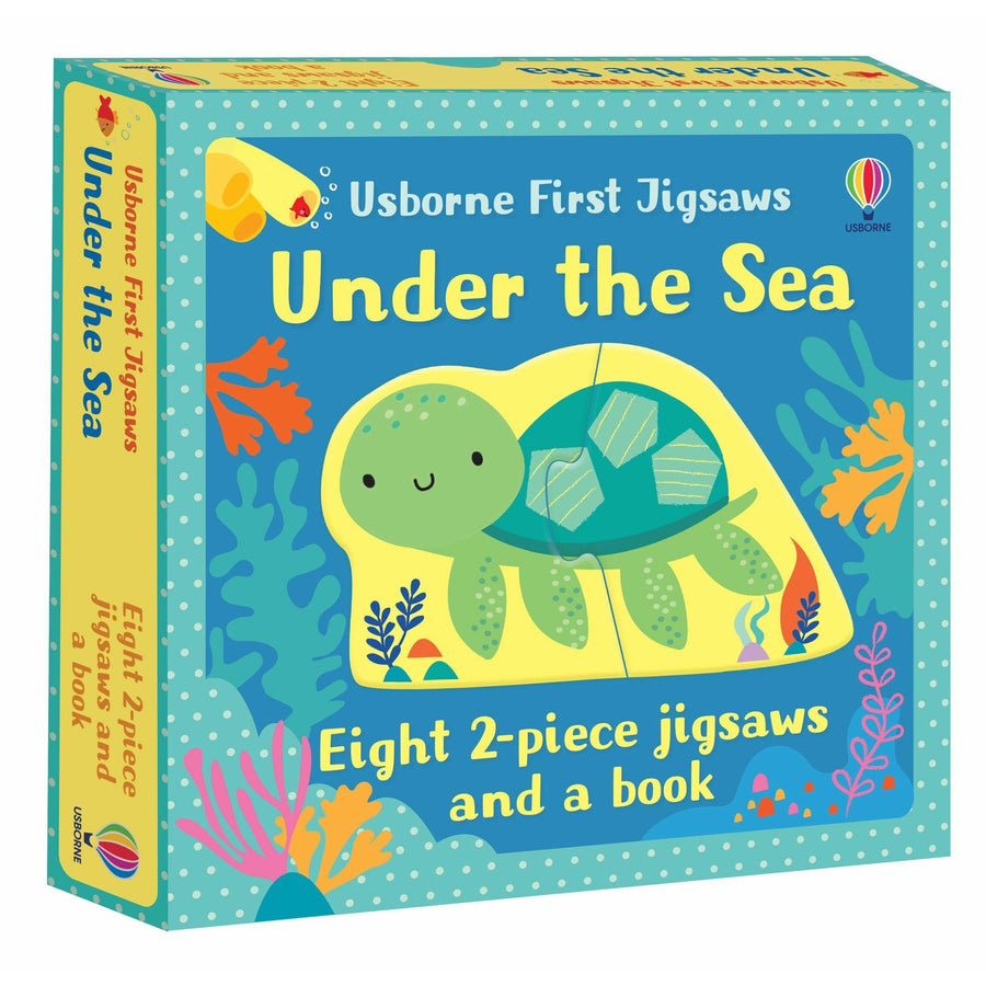 Discover the wonderful world under the sea, with this delightful set of jigsaws and a book. Each sturdy jigsaw comes in two easy-to-match pieces, with charming illustrations by Stella Baggott. This is the perfect way to introduce young minds to simple problem solving, reading time and all kinds of amazing sea creatures, from crabs to seahorses and dolphins.