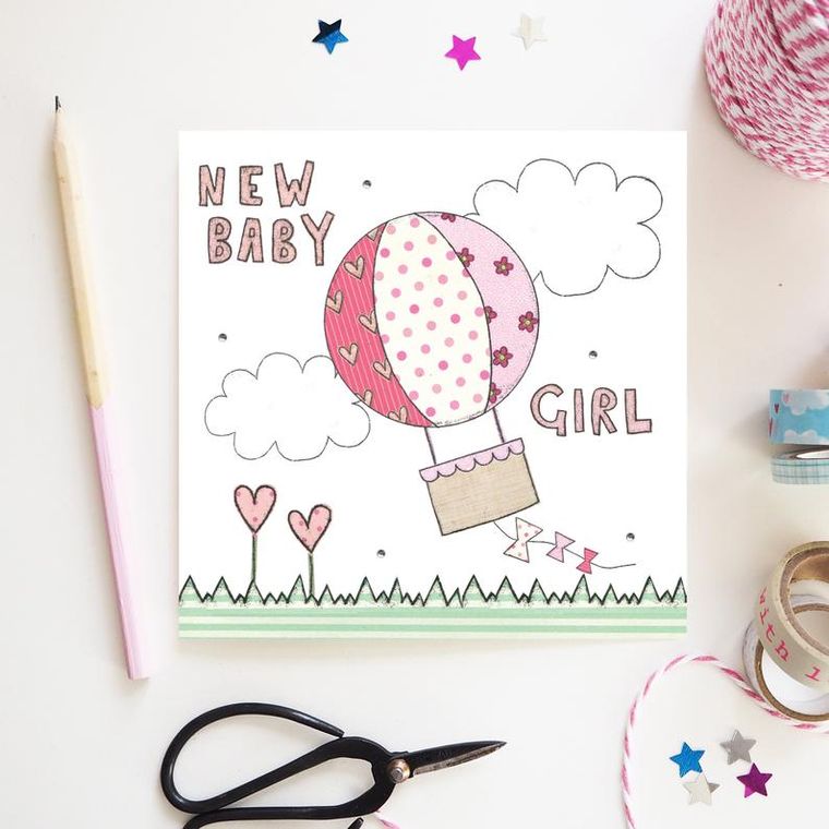 Gift Giving New Baby Girl Card Flossy Teacake