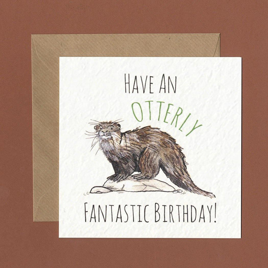 Otterly Happy Birthday Happy Pint Print