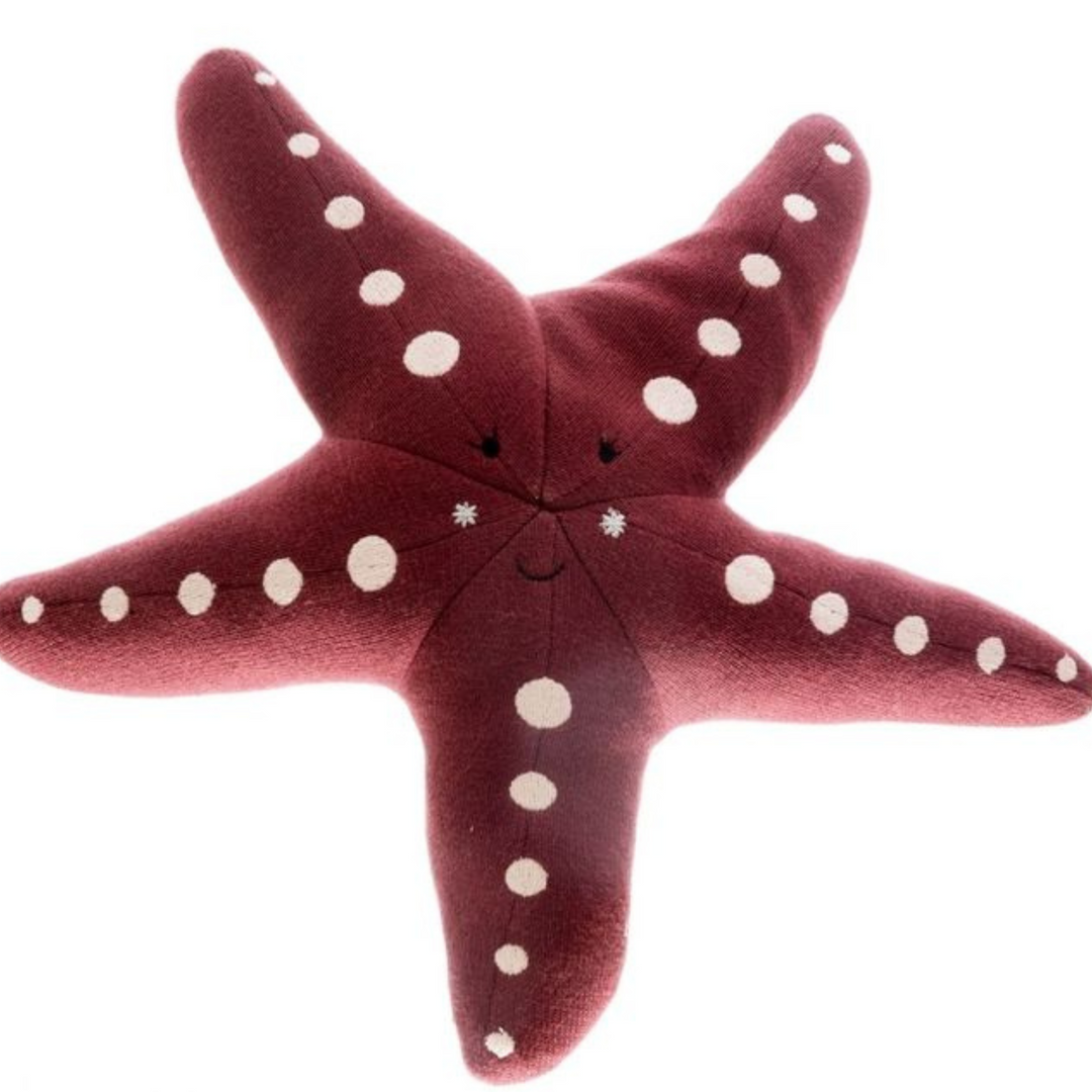 Knitted Dark Pink Starfish Scandi Toy