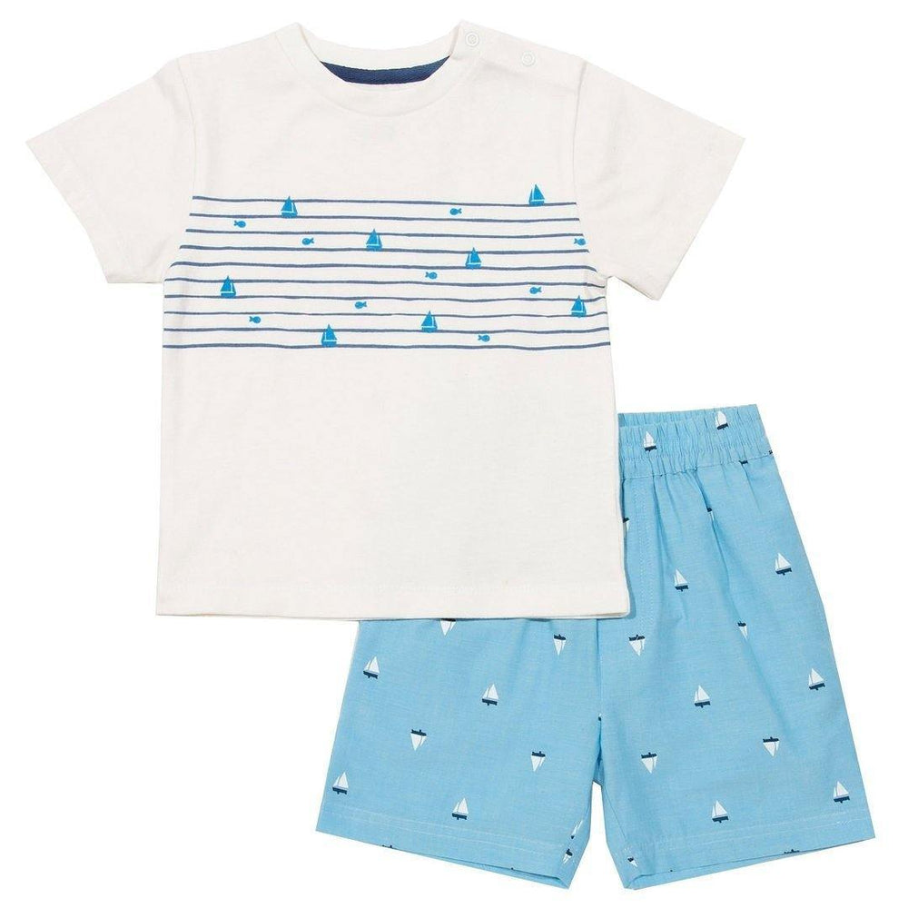 Shorts and T shirt set Blue sail boat T shirt & Short set Kite