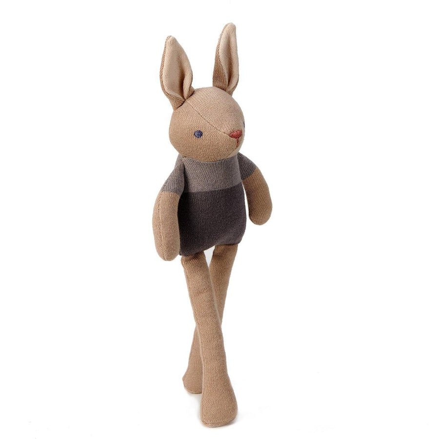 Organic bunny soft toy in taupe