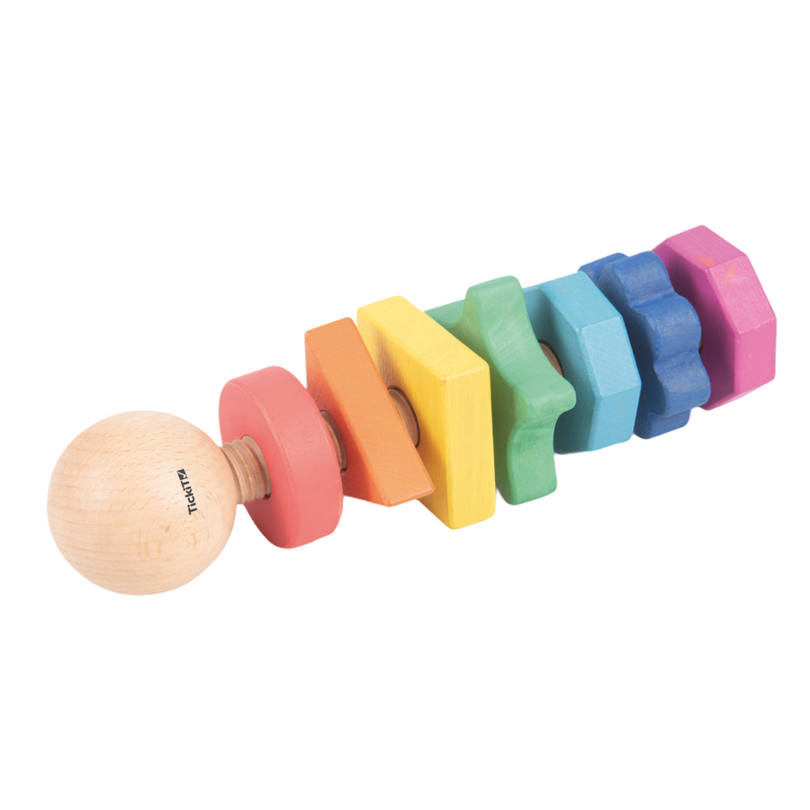 Toys Rainbow wooden shape twister Tick It