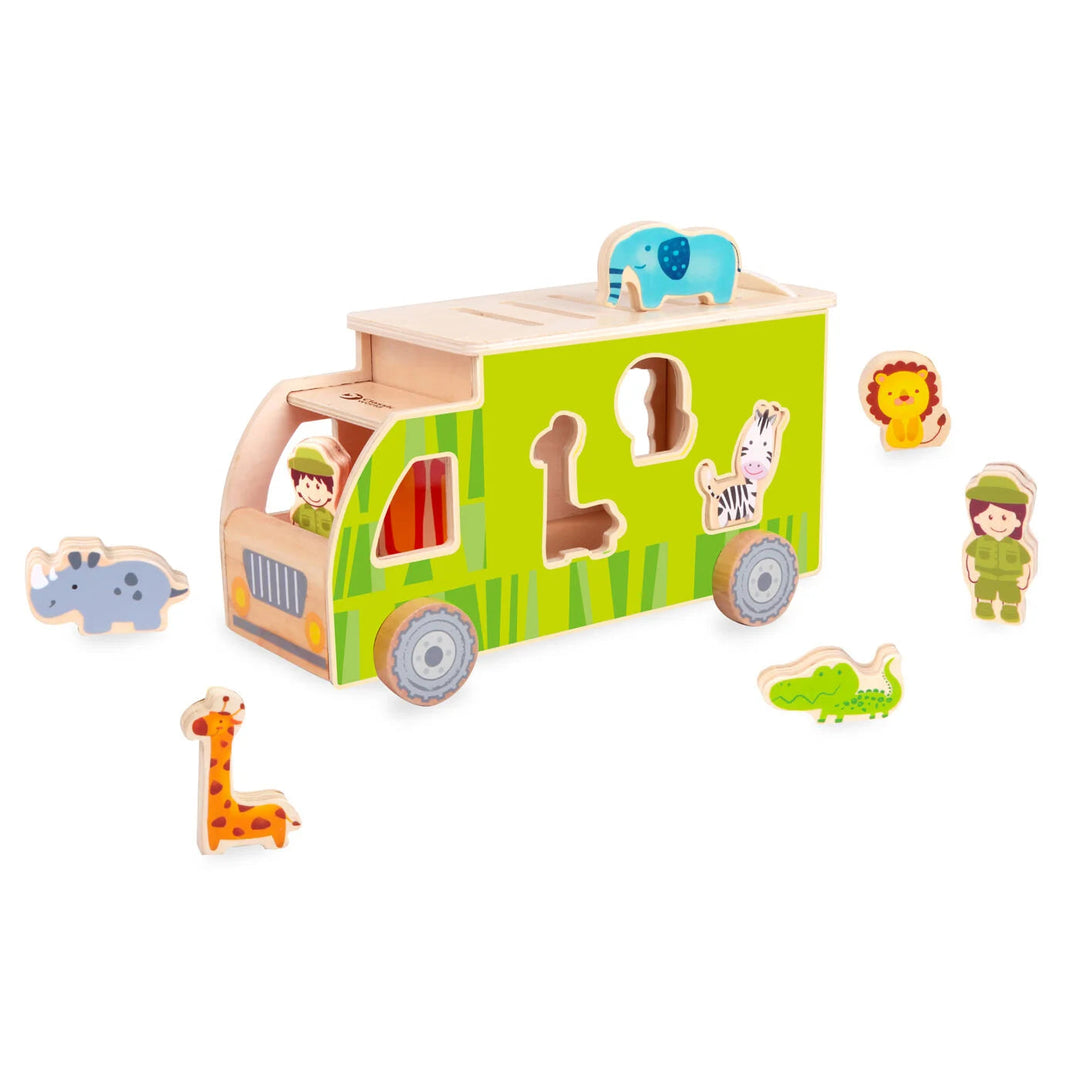 Wooden Educational Toy Classic World Animal Sorting Truck Classic World